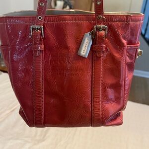 Y2K Coach pink Leather Tote Bag